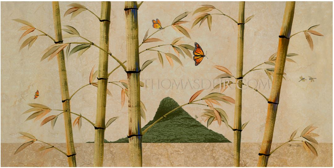 Hawaii Wall Art Asian Bamboo Painting Tile Mural