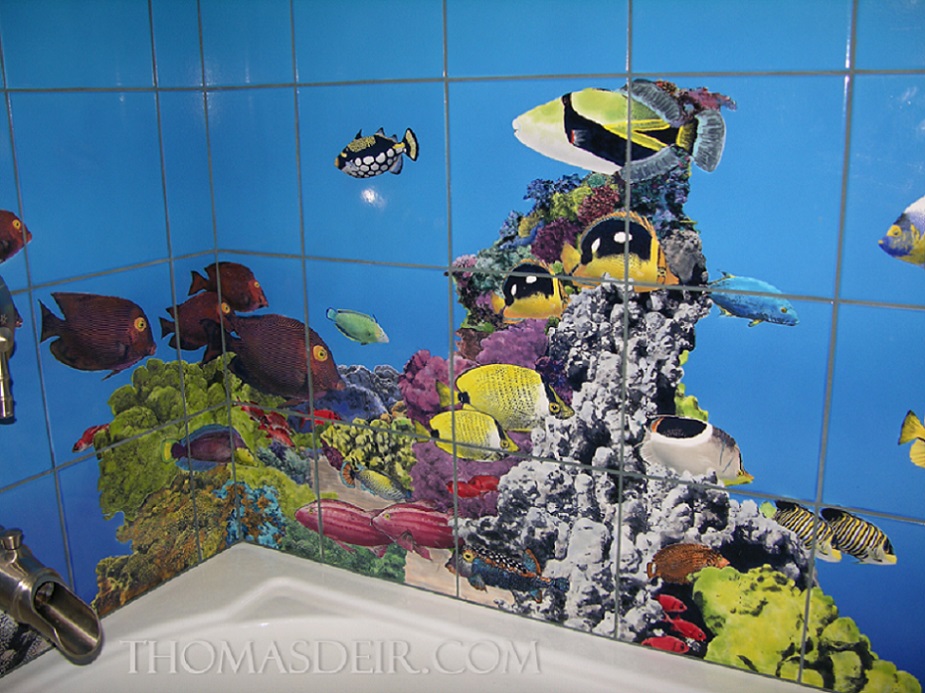 Tile Mural Designs Bathroom Undersea Reef Detail