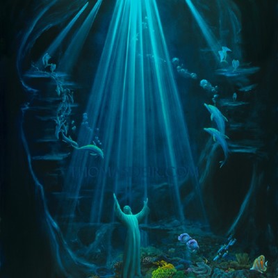 Christ of the Deep Undersea Painting on Canvas