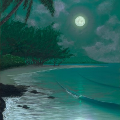 Paintings for Homes Ewa Moon Tropical Beach Night Scene