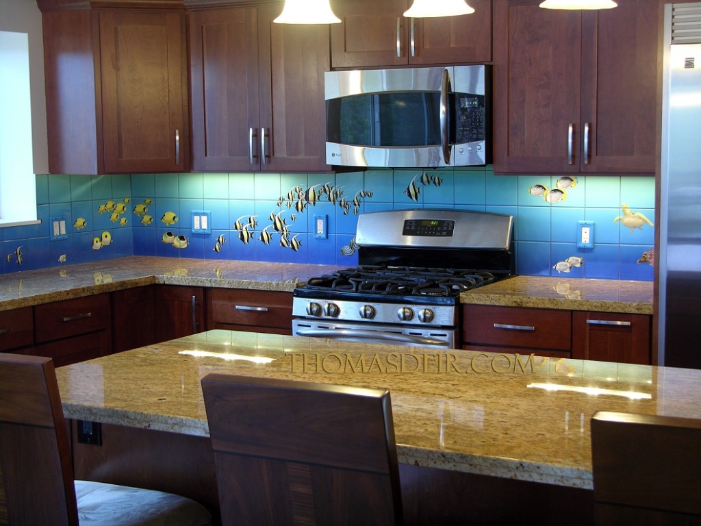 Aquarium Tile Mural Kitchen Backsplash 2c