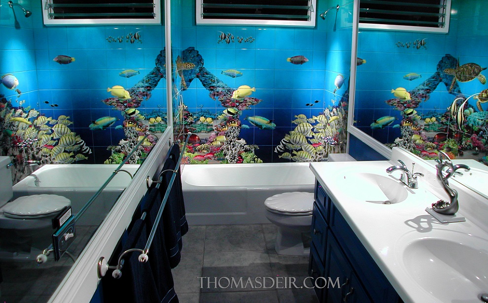 Undersea Reef Tropical Fish Tile Murals Bathroom
