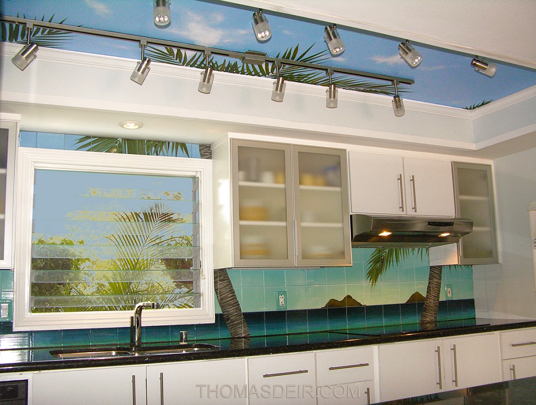 Hawaii Kitchen Design Coconut Tree Sky Ceiling