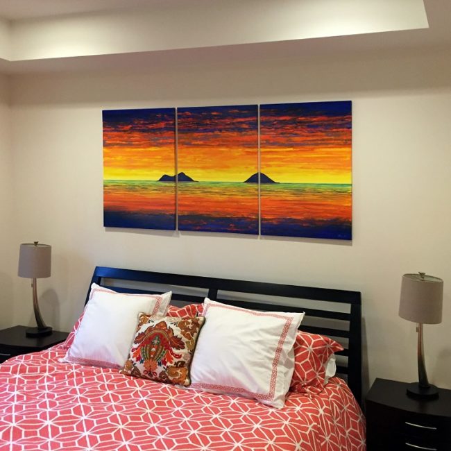 Hawaii Painting Triptych Bedroom
