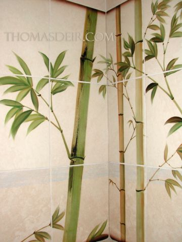 Tile Murals for Bathroom Detail Asian Bamboo