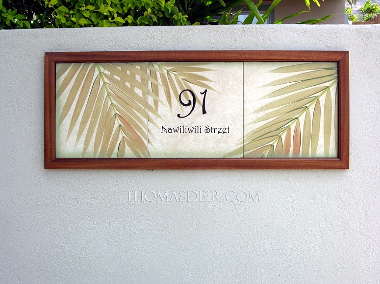 Palm Fronds Address Entry Tile Art