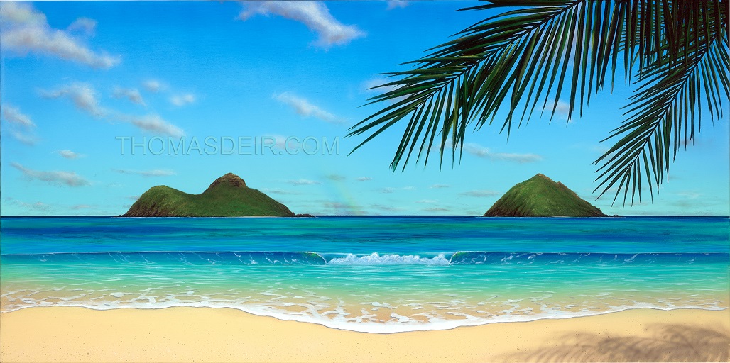 Paradise Rainbow Tropical Beach Painting