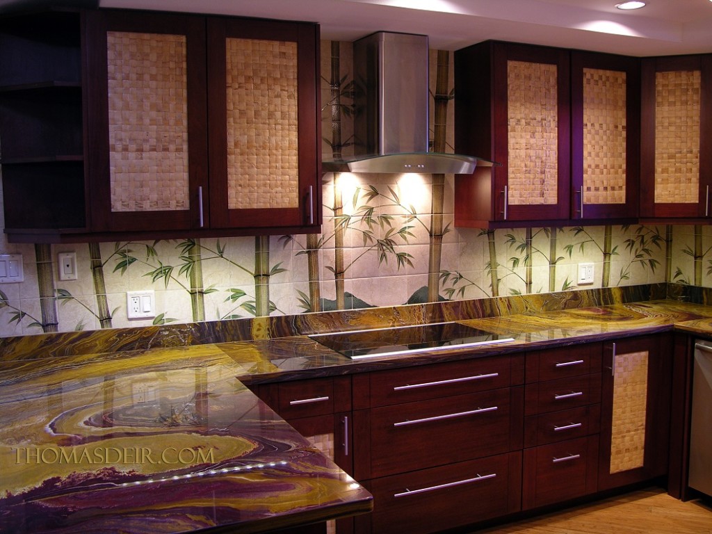 Kitchen Remodel Bamboo Tile Murals